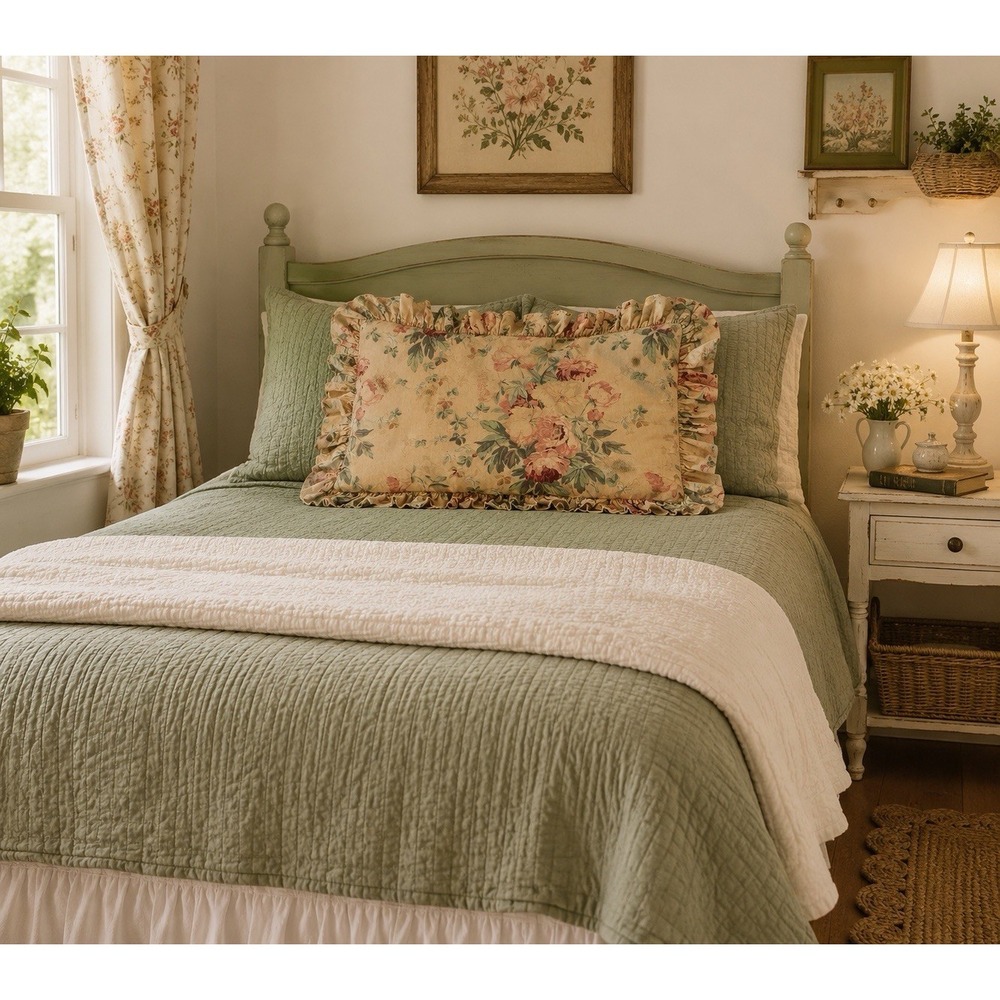 ONE (1) RALPH LAUREN ELSA Grasslands King Pillow Sham - Picture 10 of 10